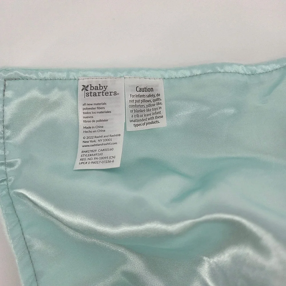 Baby Starters Elephant Dream Big Mint Green Satin Back Lovey Security Blanket